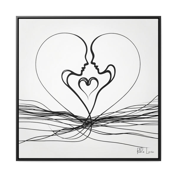 Linear Love: A Dance of Abstract Affection - One-Line Art