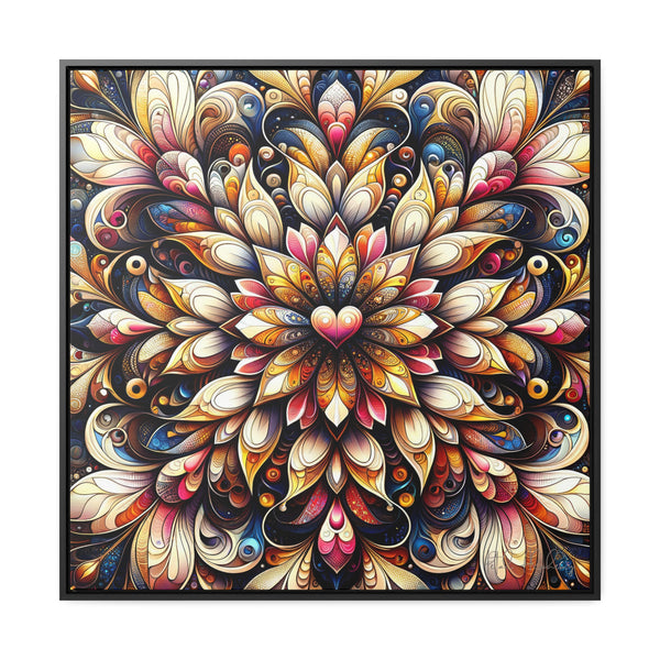 Lush Love: A KaleidoRealist Symphony in Gold and Floral Hues - Floral Art