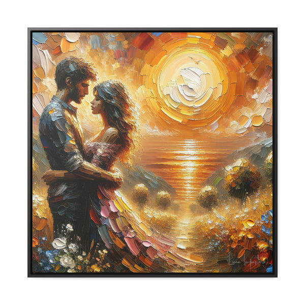 Impasto Dawn: Embrace of Earthly Lovers - Impasto Art