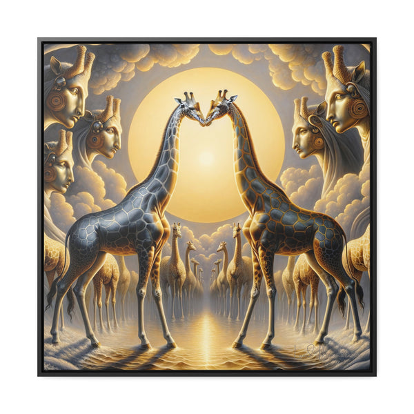 Giraffe Grace: A Surreal Sunset Serenade - Surrealism Art