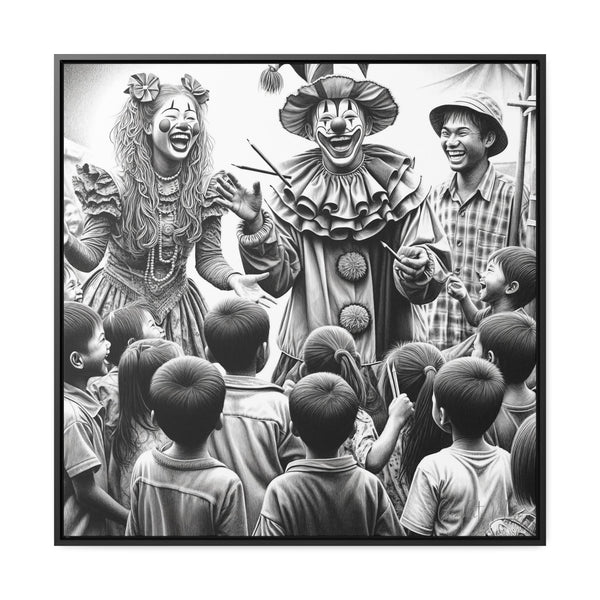 Charcoal Carnival: A Hyperrealistic Tale of Joy and Laughter - Pencil Drawing