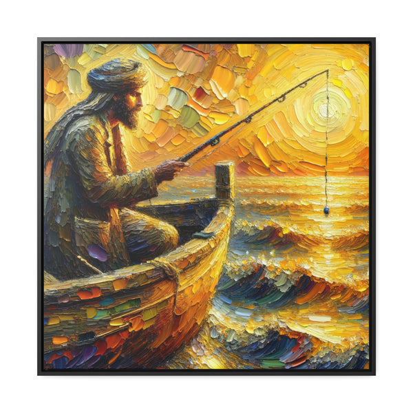 Sunrise Catch: The Radiant Fisher of the Middle-East - Impasto Art