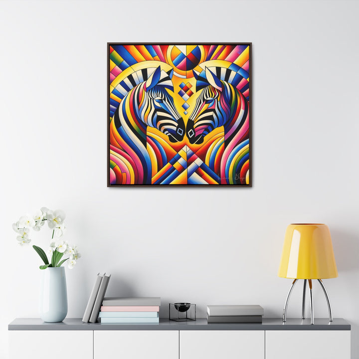 Abstract Zebra Love in Bold Prismatic Colors - Abstract Art - My Divine Hands