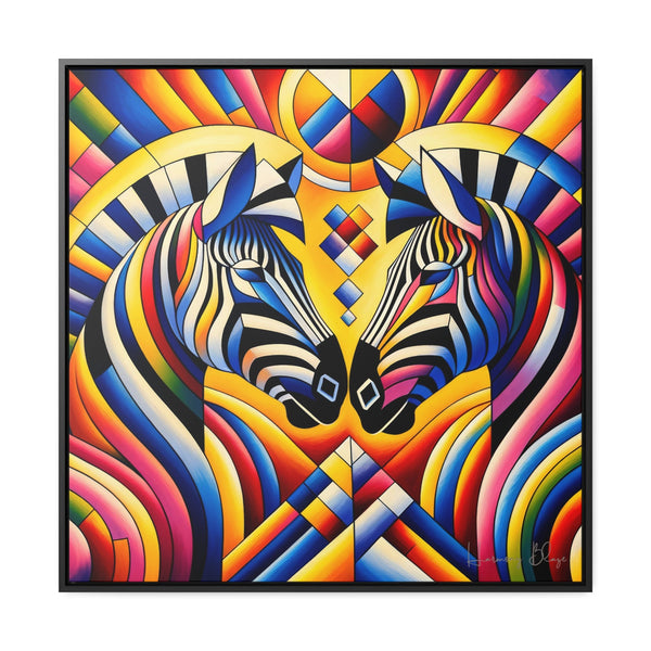Abstract Zebra Love in Bold Prismatic Colors - Abstract Art - My Divine Hands