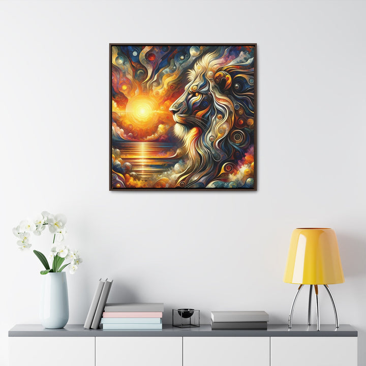 Dawn Roar: The Majestic Spectrum of the Ancient Lion - Abstract Painting - My Divine Hands