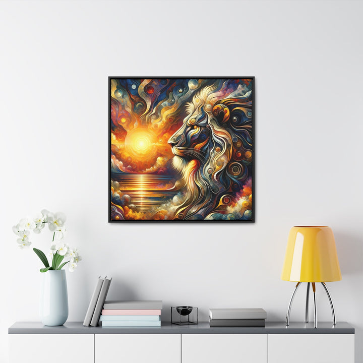 Dawn Roar: The Majestic Spectrum of the Ancient Lion - Abstract Painting - My Divine Hands
