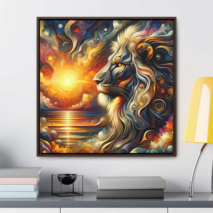 Dawn Roar: The Majestic Spectrum of the Ancient Lion - Abstract Painting - My Divine Hands