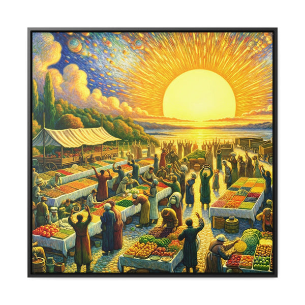 Radiant Dawn at the Global Harvest Market - Fauvism Art - My Divine Hands