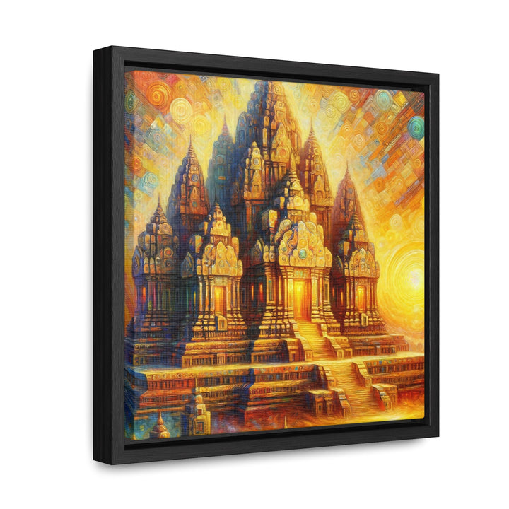 Radiant Dawn on the Ancient Temple - Abstract Painting - My Divine Hands