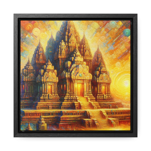 Radiant Dawn on the Ancient Temple - Abstract Painting - My Divine Hands