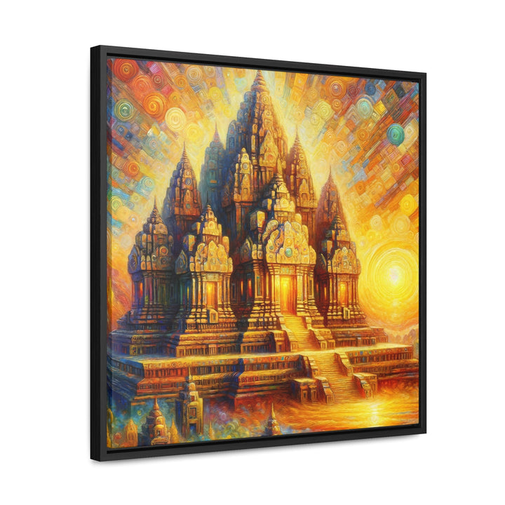 Radiant Dawn on the Ancient Temple - Abstract Painting - My Divine Hands