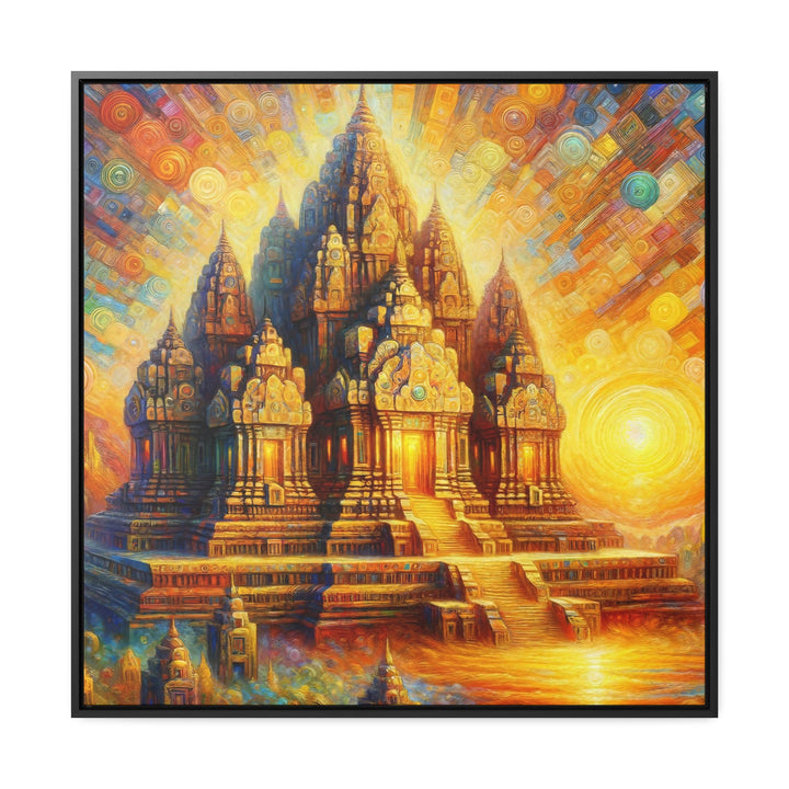 Radiant Dawn on the Ancient Temple - Abstract Painting - My Divine Hands