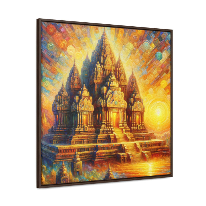 Radiant Dawn on the Ancient Temple - Abstract Painting - My Divine Hands