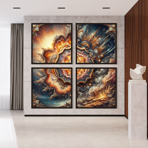 Techtonic Sunrise - Multi Panel Mural - My Divine Hands
