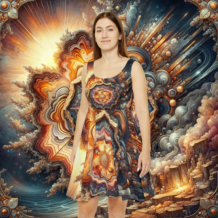 Techtonic Sunrise - Women's Skater Dress - My Divine Hands